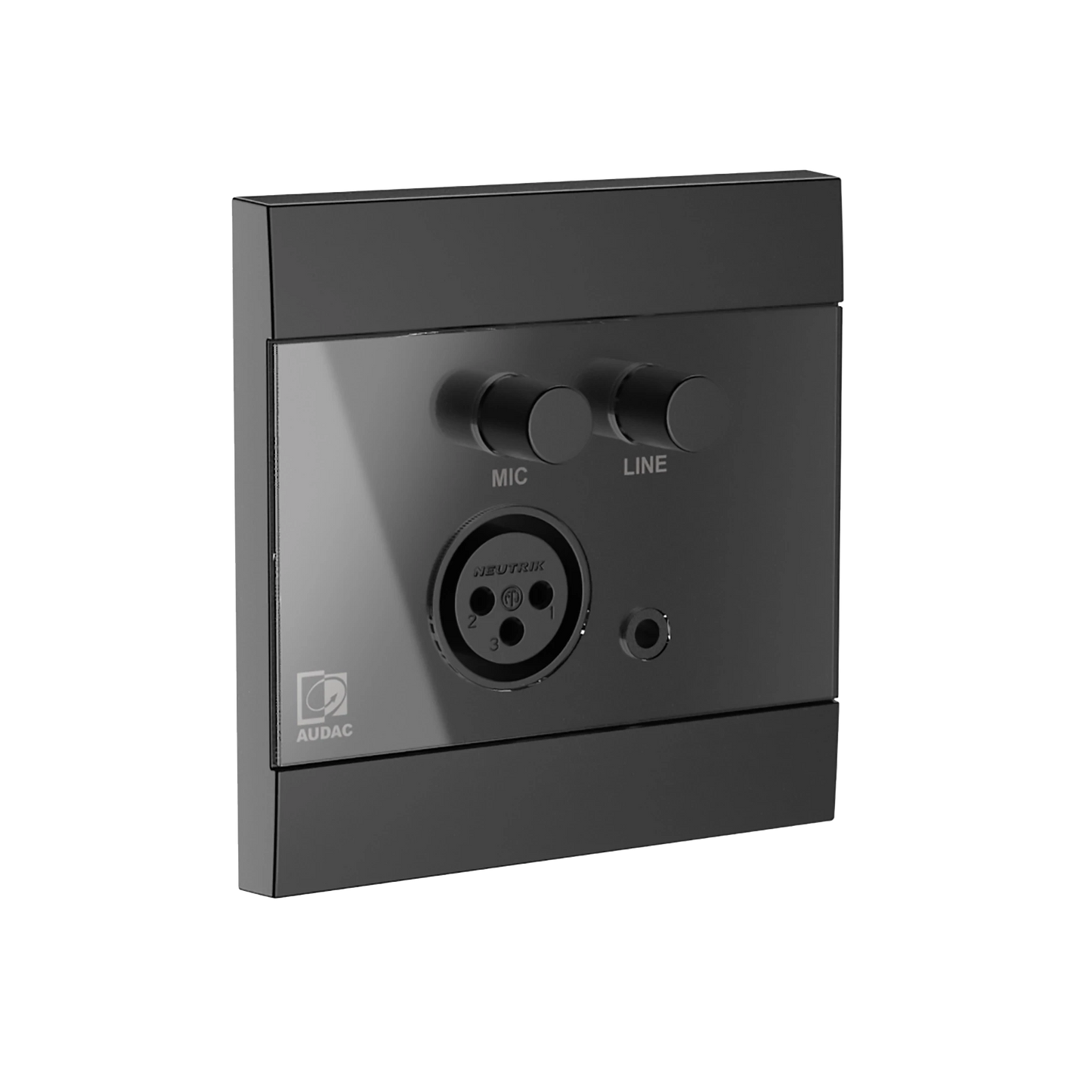 WP210/B Universal wall panel - Microphone & line input - 80 x 80 mm, Black