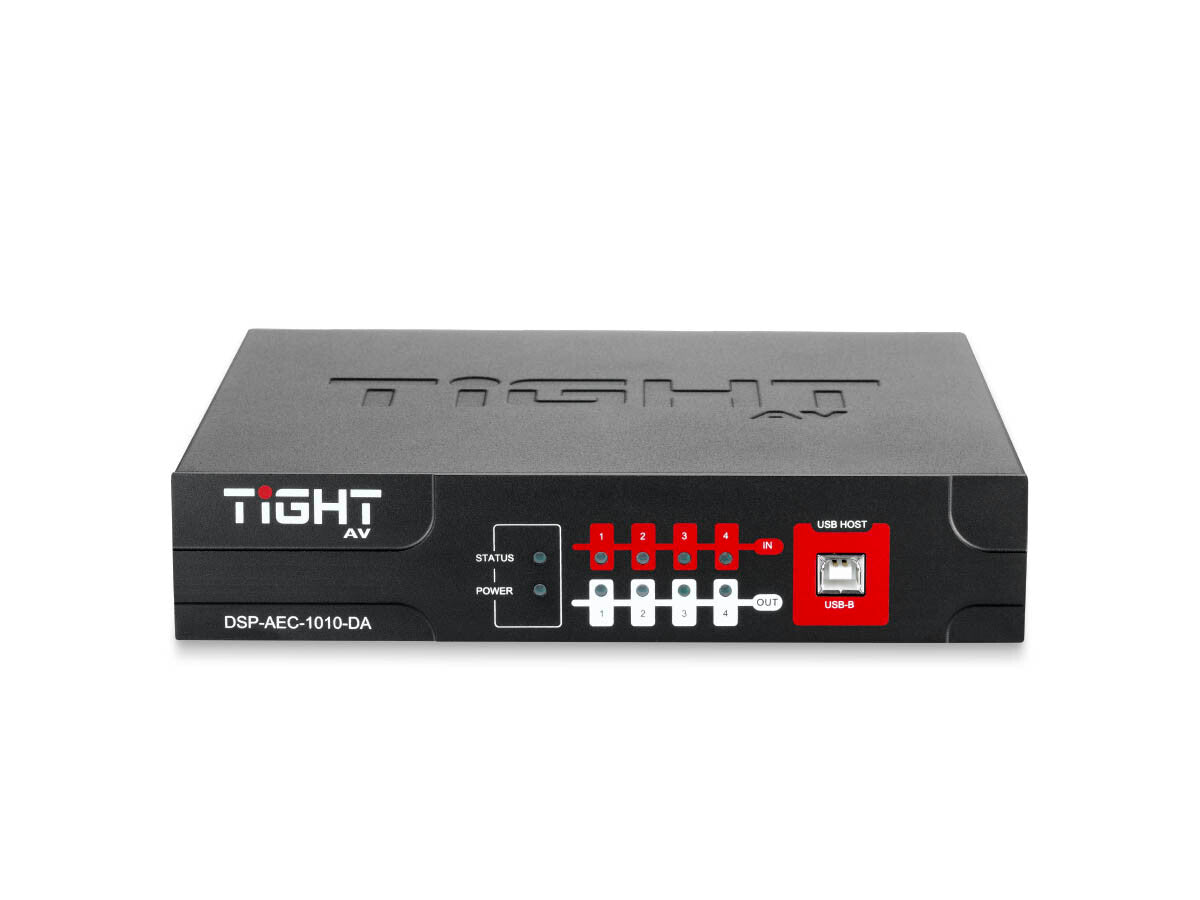 TiGHT AV DSP-AEC-1010-DA | Audio DSP With AEC, 4-In/4-Out Analog, 4-In/4-Out Dante and USB