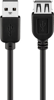 Goobay USB 2.0 Hi-Speed Extension Cable, black, 1.8m