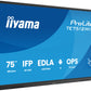 iiyama TE7512MIS-B4AG Signage Display Interactive flat panel 190.5 cm (75") LCD Wi-Fi 400 cd/m² 4K Ultra HD Black Touchscreen Built-in processor Android 24/7