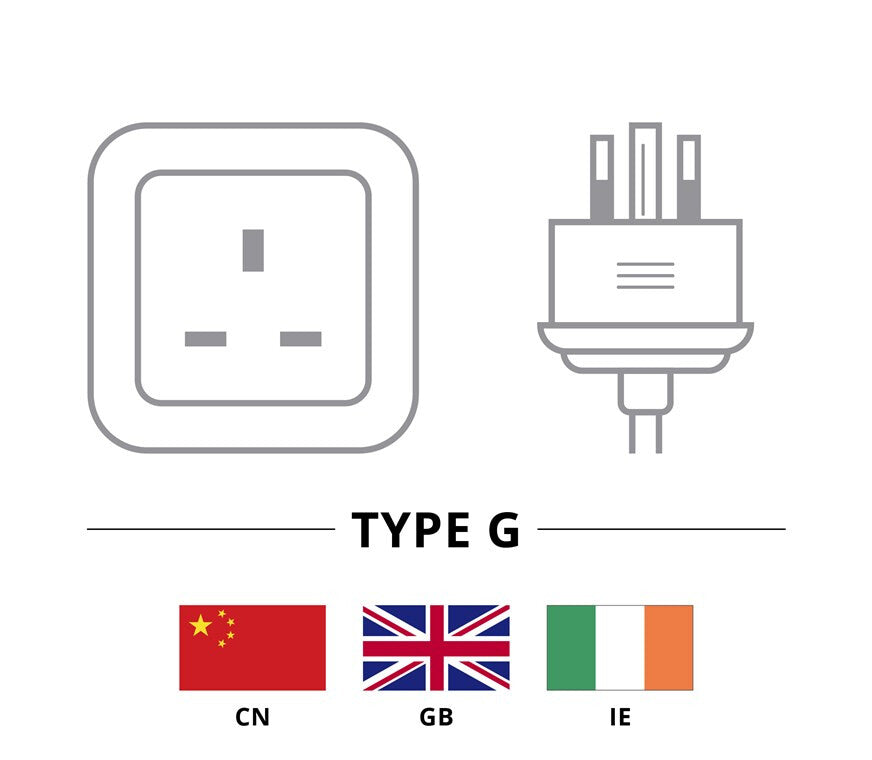 Goobay UK IEC Cord, 1.8 m, Black