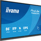 iiyama TN8605A-B1AG Signage Display Interactive flat panel 2.17 m (85.6") 500 cd/m² 4K Ultra HD Black Touchscreen
