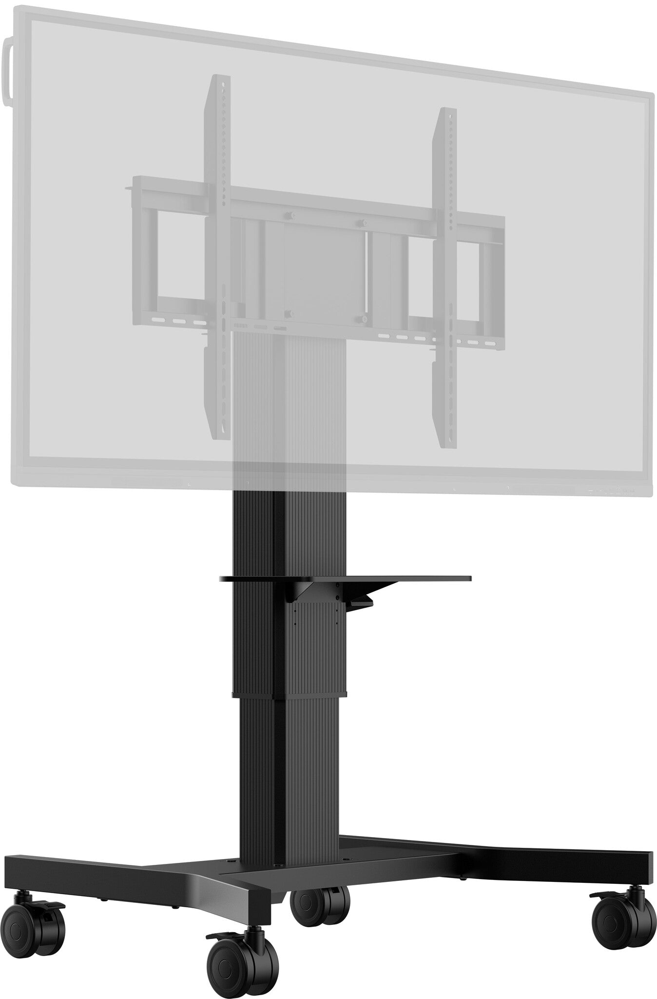 iiyama Single column electric floor lift on wheels with easy mount brackets and laptop shelf