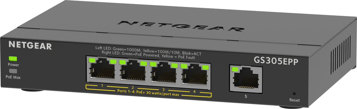 NETGEAR GS305EPP Managed L2/L3 Gigabit Ethernet (10/100/1000) Power over Ethernet (PoE) Black