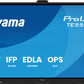 iiyama TE5513A-B3AG Signage Display Interactive flat panel 138.7 cm (54.6") LCD Wi-Fi 500 cd/m² 4K Ultra HD Black Touchscreen Built-in processor Android 24/7