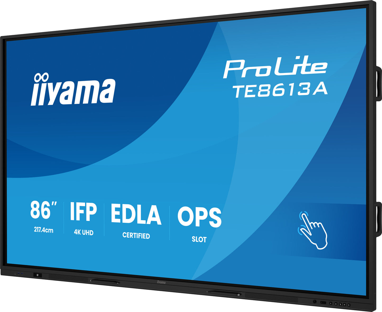 iiyama TE8613A-B1AG Signage Display Interactive flat panel 2.17 m (85.6") Wi-Fi 500 cd/m² 4K Ultra HD Black Touchscreen Built-in processor Android 18/7