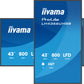 iiyama LH4366UHSB-B1AG Signage Display Digital signage flat panel 109.2 cm (43") LCD Wi-Fi 800 cd/m² 4K Ultra HD Black Built-in processor Android 24/7