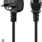 Goobay UK IEC Cord, 1.8 m, Black