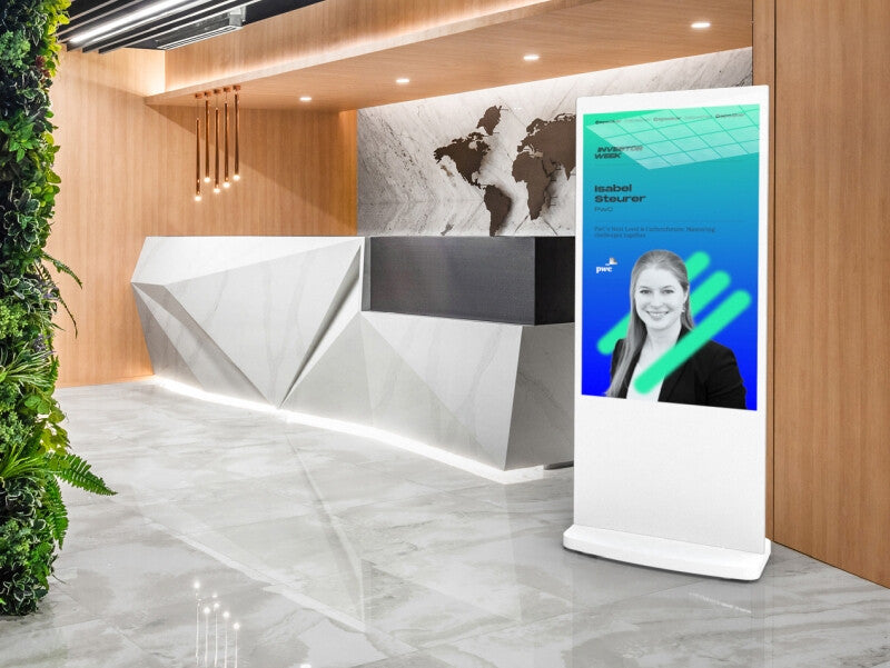 L55HD9W 55" Android Freestanding Digital Poster, White
