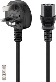 Goobay UK IEC Cord, 1.8 m, Black