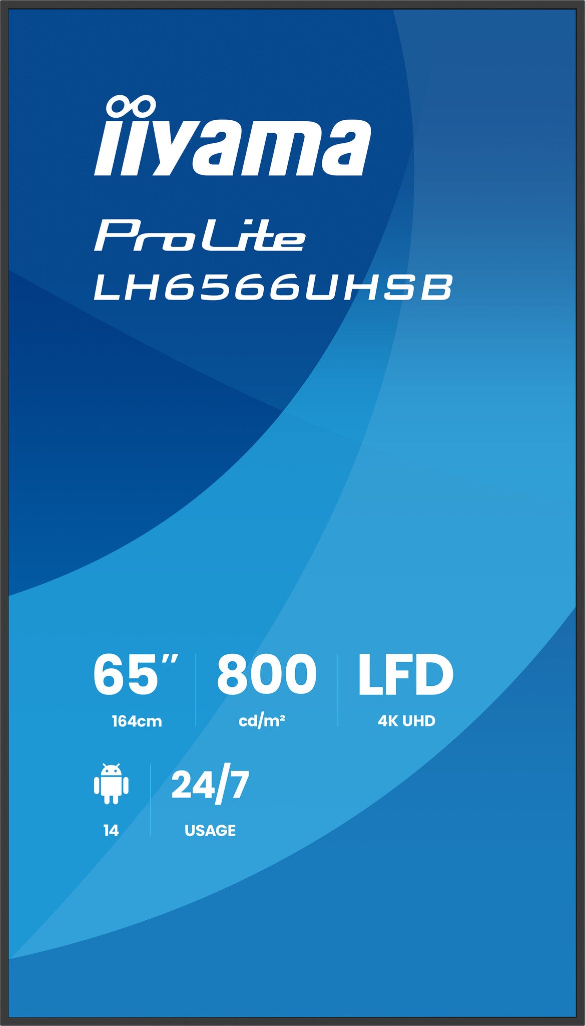 iiyama LH6566UHSB-B1AG Signage Display Digital signage flat panel 165.1 cm (65") LCD Wi-Fi 800 cd/m² 4K Ultra HD Black Built-in processor Android 24/7