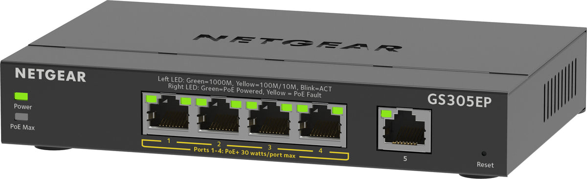 NETGEAR GS305EP Managed L2/L3 Gigabit Ethernet (10/100/1000) Power over Ethernet (PoE) Black