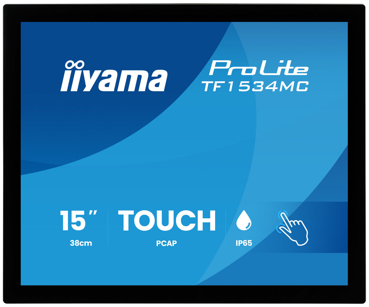 iiyama ProLite TF1534MC-B8X computer monitor 38.1 cm (15") 1024 x 768 pixels XGA LED Touchscreen Black