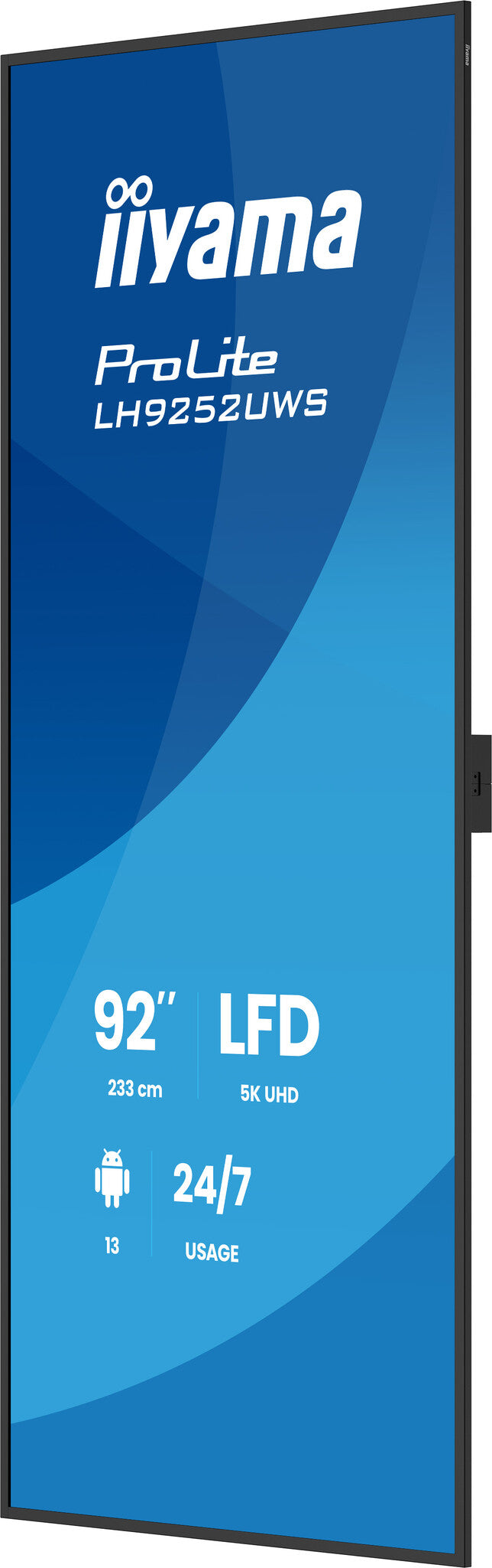 iiyama LH9252UWS-B1AG Signage Display Kiosk design 2.34 m (92") LCD Wi-Fi 500 cd/m² UltraWide 5K HD Black Built-in processor Android 24/7