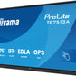 iiyama TE7513A-B1AG Signage Display Interactive flat panel 190.5 cm (75") Wi-Fi 500 cd/m² 4K Ultra HD Black Touchscreen Built-in processor Android 18/7