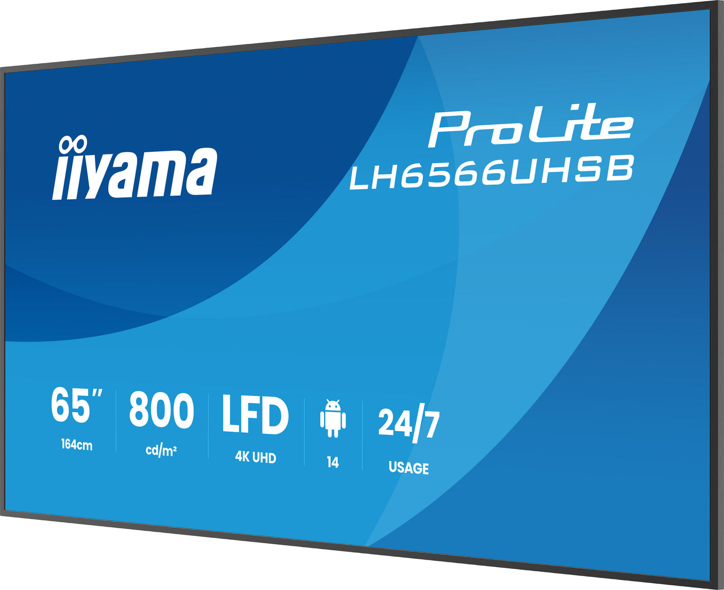 iiyama LH6566UHSB-B1AG Signage Display Digital signage flat panel 165.1 cm (65") LCD Wi-Fi 800 cd/m² 4K Ultra HD Black Built-in processor Android 24/7
