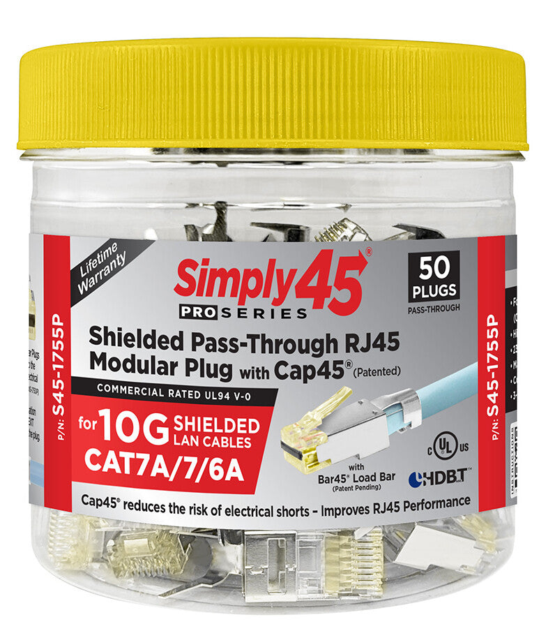 Simply45 S45-1755P wire connector RJ45 - Cap45 Yellow