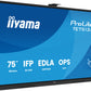 iiyama TE7513A-B3AG Signage Display Interactive flat panel 190.5 cm (75") LCD Wi-Fi 500 cd/m² 4K Ultra HD Black Touchscreen Built-in processor Android 24/7