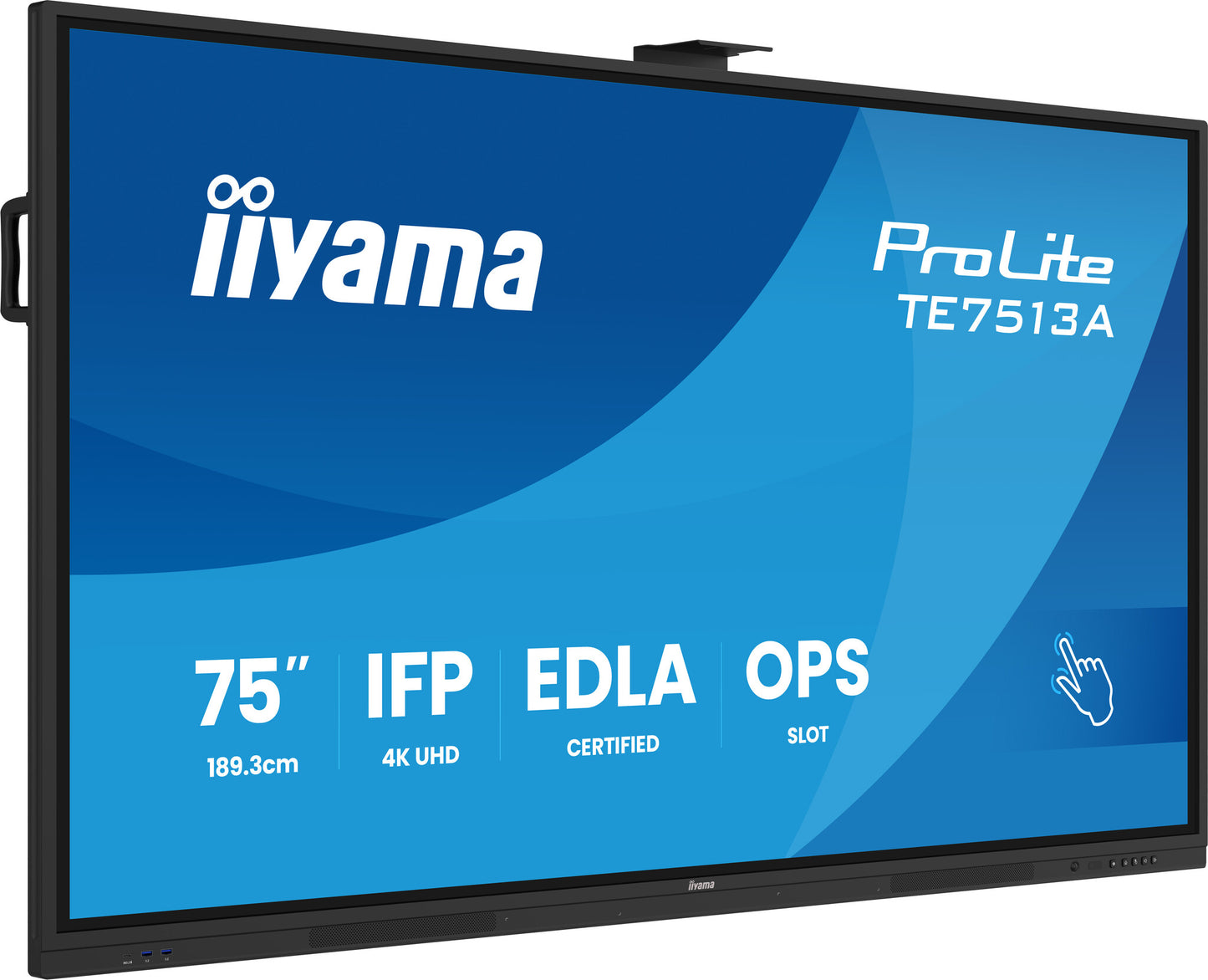 iiyama TE7513A-B1AG Signage Display Interactive flat panel 190.5 cm (75") Wi-Fi 500 cd/m² 4K Ultra HD Black Touchscreen Built-in processor Android 18/7
