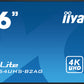 86" 3840x2160, UHD IPS panel, Haze 25% 500cd/m², Landscape and Portrait, Speakers 2x 10W, 3x HDMI, U