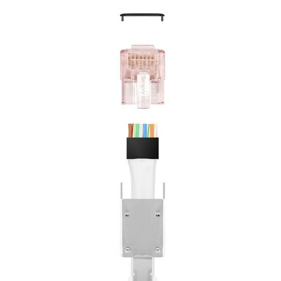 PROSeries Pass Through Shielded Red Tint, Hi/Lo Stagger - Cat6/6a STP with Cap45™ & Bar45 - 50pc Jar
