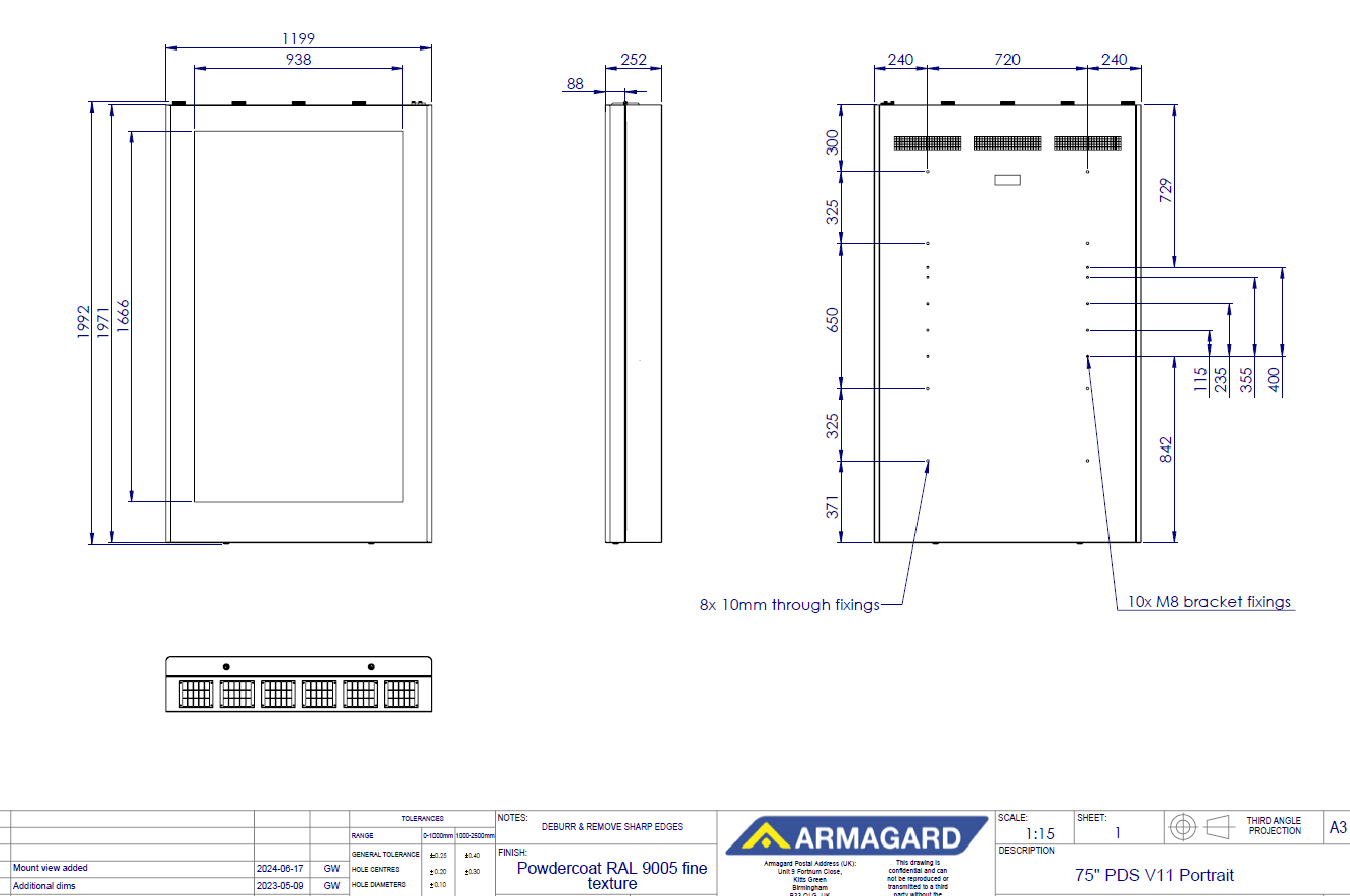 Armagard 75" Wallmount Outdoor Enclosure