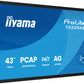 iiyama T4329AS-B1AG computer monitor 108 cm (42.5") 3840 x 2160 pixels 4K Ultra HD LED Touchscreen Black