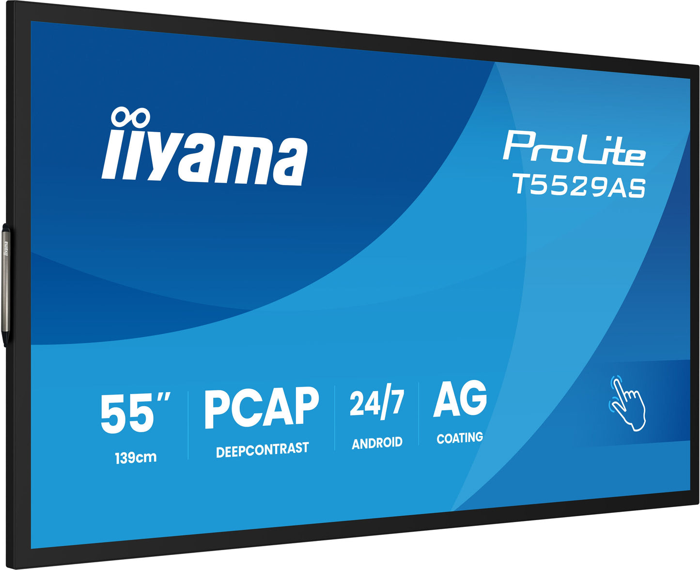 iiyama T5529AS-B1AG computer monitor 138.7 cm (54.6") 3840 x 2160 pixels 4K Ultra HD LED Touchscreen Black