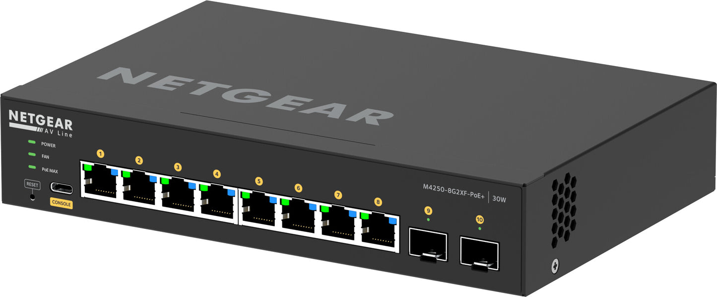 Netgear 10PT M4250-8G2XF-POE+ MANAGED SWCH