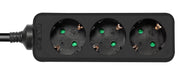 Deltaco GT-0322 power extension 5 m 3 AC outlet(s) Indoor Black
