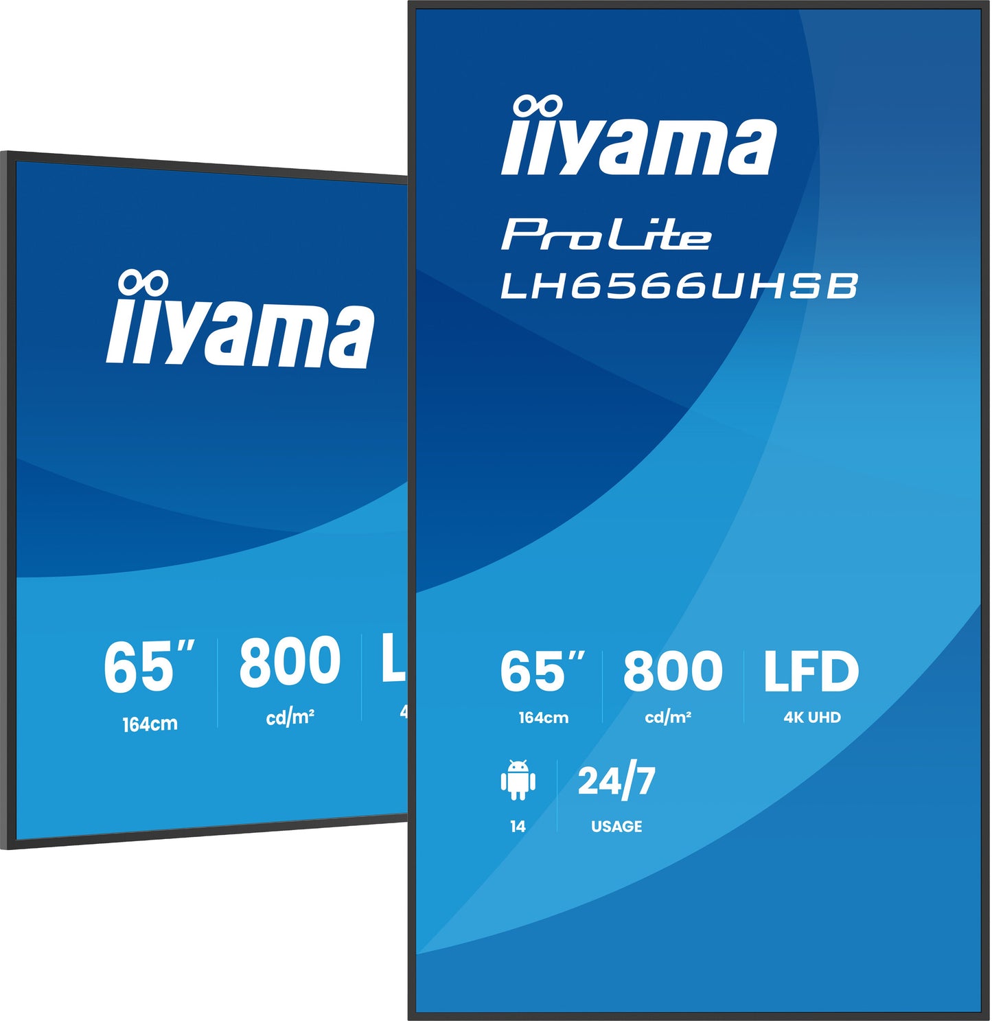 iiyama LH6566UHSB-B1AG Signage Display Digital signage flat panel 165.1 cm (65") LCD Wi-Fi 800 cd/m² 4K Ultra HD Black Built-in processor Android 24/7