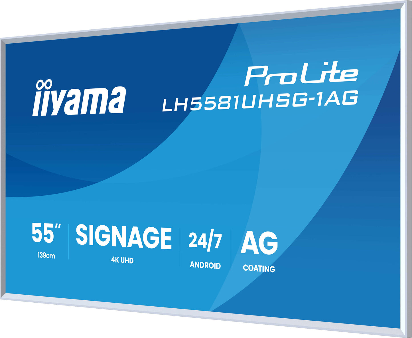iiyama LH5581UHSG-1AG Signage Display Digital signage flat panel 138.7 cm (54.6") Wi-Fi 500 cd/m² 4K Ultra HD White Built-in processor Android 24/7