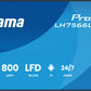 iiyama LH7566UHSB-B1AG Signage Display Digital signage flat panel 190.5 cm (75") LCD Wi-Fi 800 cd/m² 4K Ultra HD Black Built-in processor Android 24/7