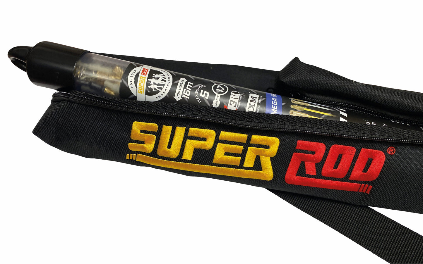 Super Rod Carry Case with Red & Yellow logo