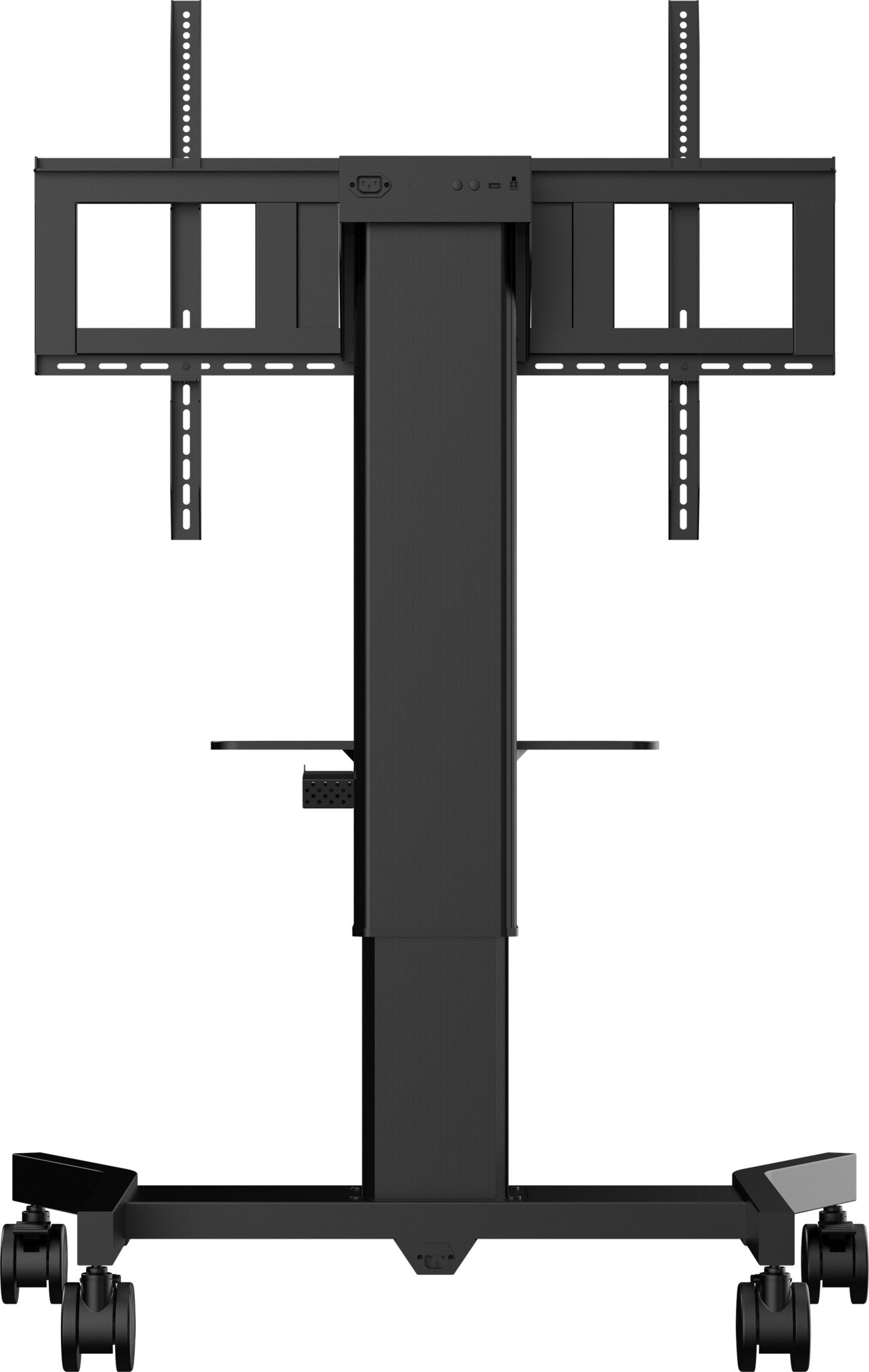 iiyama Single column electric floor lift on wheels with easy mount brackets and laptop shelf