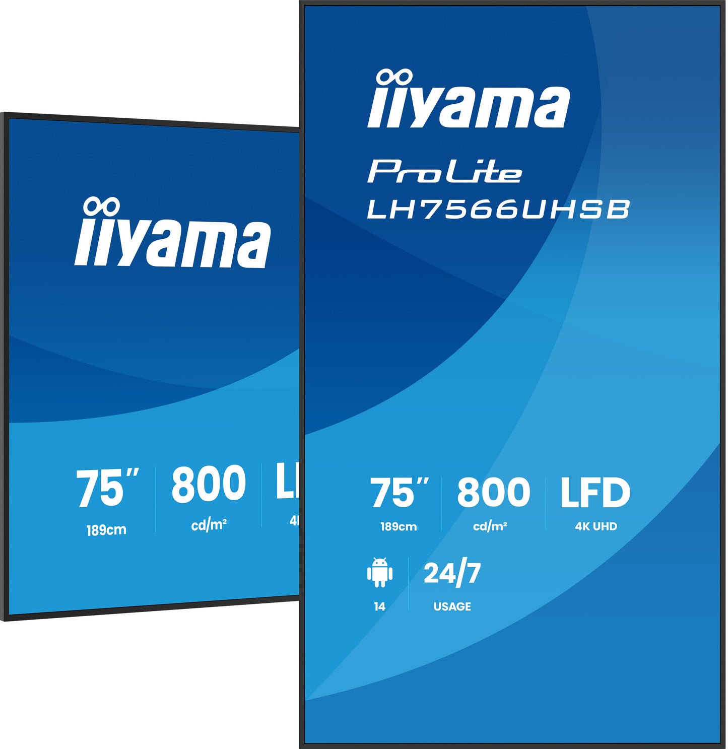iiyama LH7566UHSB-B1AG Signage Display Digital signage flat panel 190.5 cm (75") LCD Wi-Fi 800 cd/m² 4K Ultra HD Black Built-in processor Android 24/7