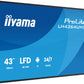 iiyama LH4364UHS-B1AG Signage Display Digital signage flat panel 109.2 cm (43") LED Wi-Fi 500 cd/m² 4K Ultra HD Black Built-in processor Android 24/7