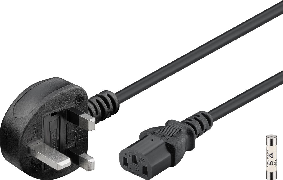 Goobay UK IEC Cord, 1.8 m, Black