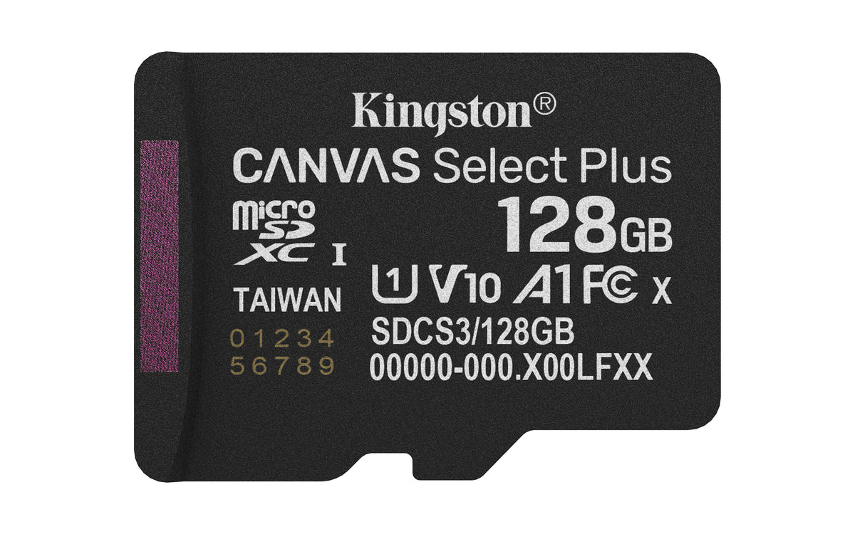 Kingston 128GB microSDXC Canvas Select Plus Gen3 150MB/s A1 Card + Adapter