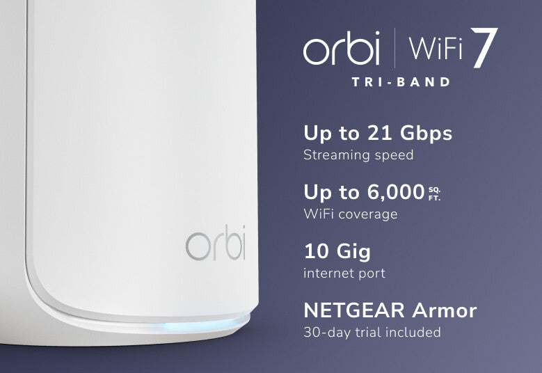 NETGEAR RBE872 Tri-band (2.4 GHz / 5 GHz / 6 GHz) Wi-Fi 7 (802.11be) White 4 Internal