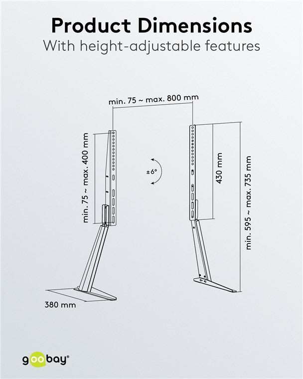 Goobay 58525 TV mount/stand 177.8 cm (70") Black