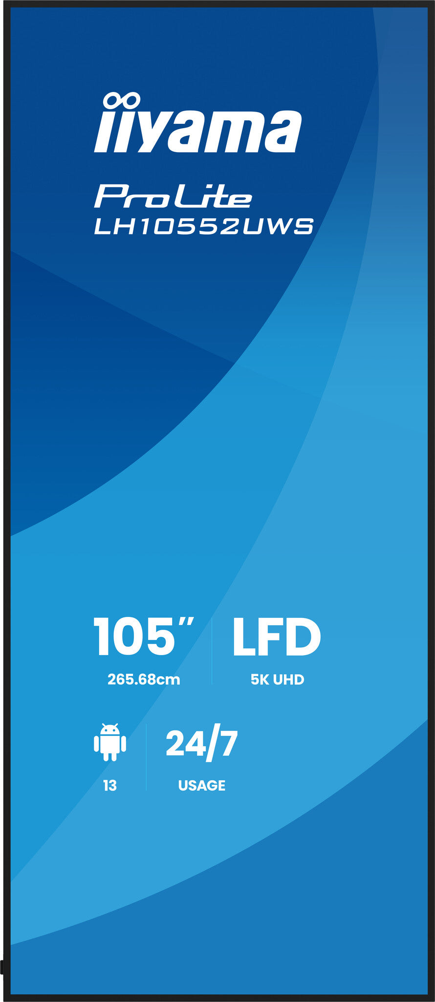 iiyama LH10552UWS-B1AG Signage Display Kiosk design 2.66 m (104.6") LCD Wi-Fi 500 cd/m² UltraWide 5K HD Black Built-in processor Android 24/7