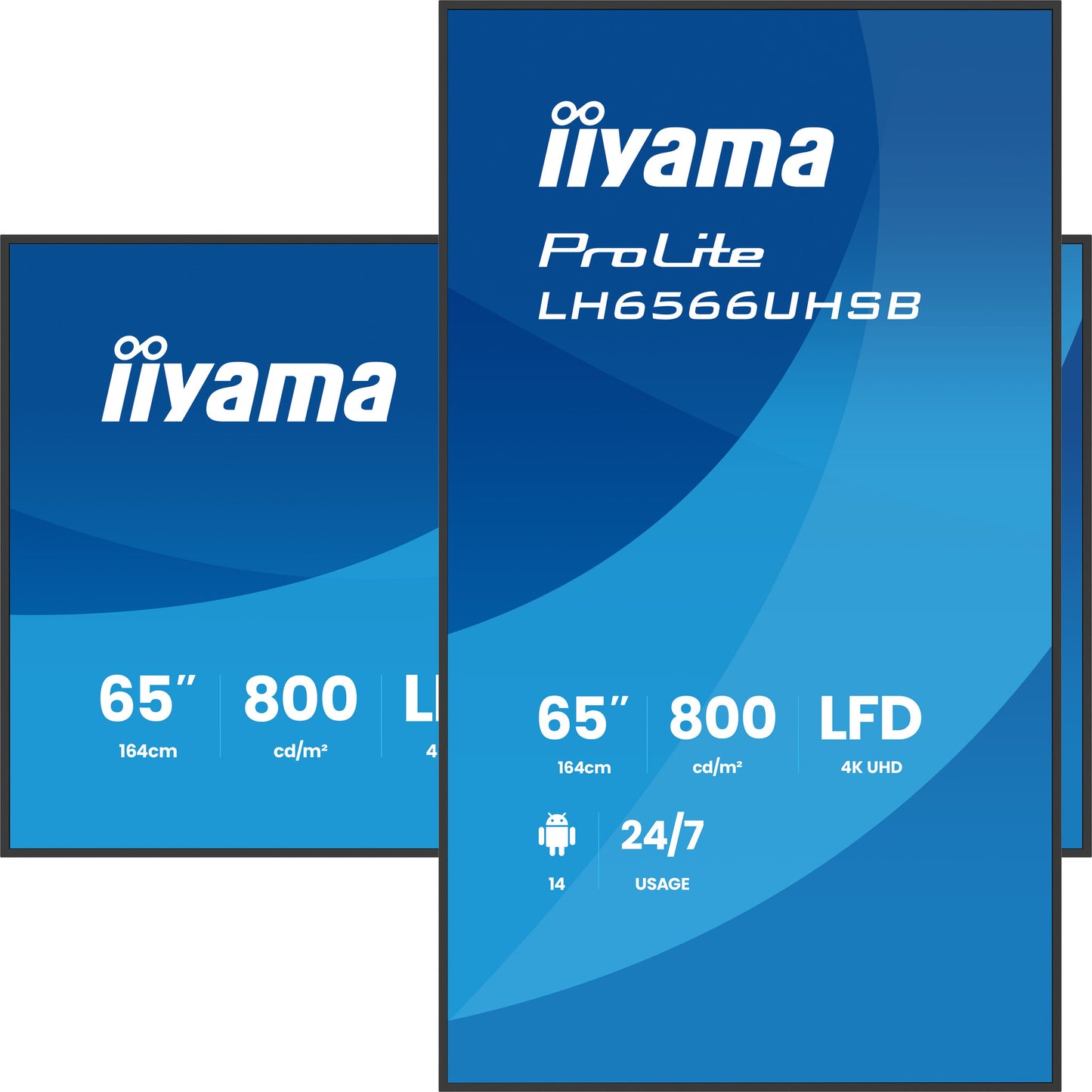 iiyama LH6566UHSB-B1AG Signage Display Digital signage flat panel 165.1 cm (65") LCD Wi-Fi 800 cd/m² 4K Ultra HD Black Built-in processor Android 24/7