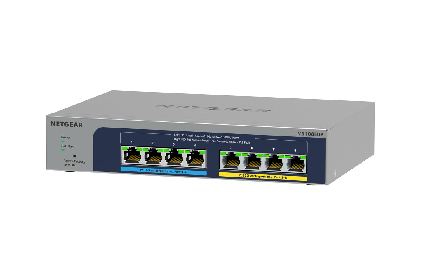 Netgear 8-port Ultra60 PoE++ Multi-Gigabit (2.5G) Ethernet Plus Switch