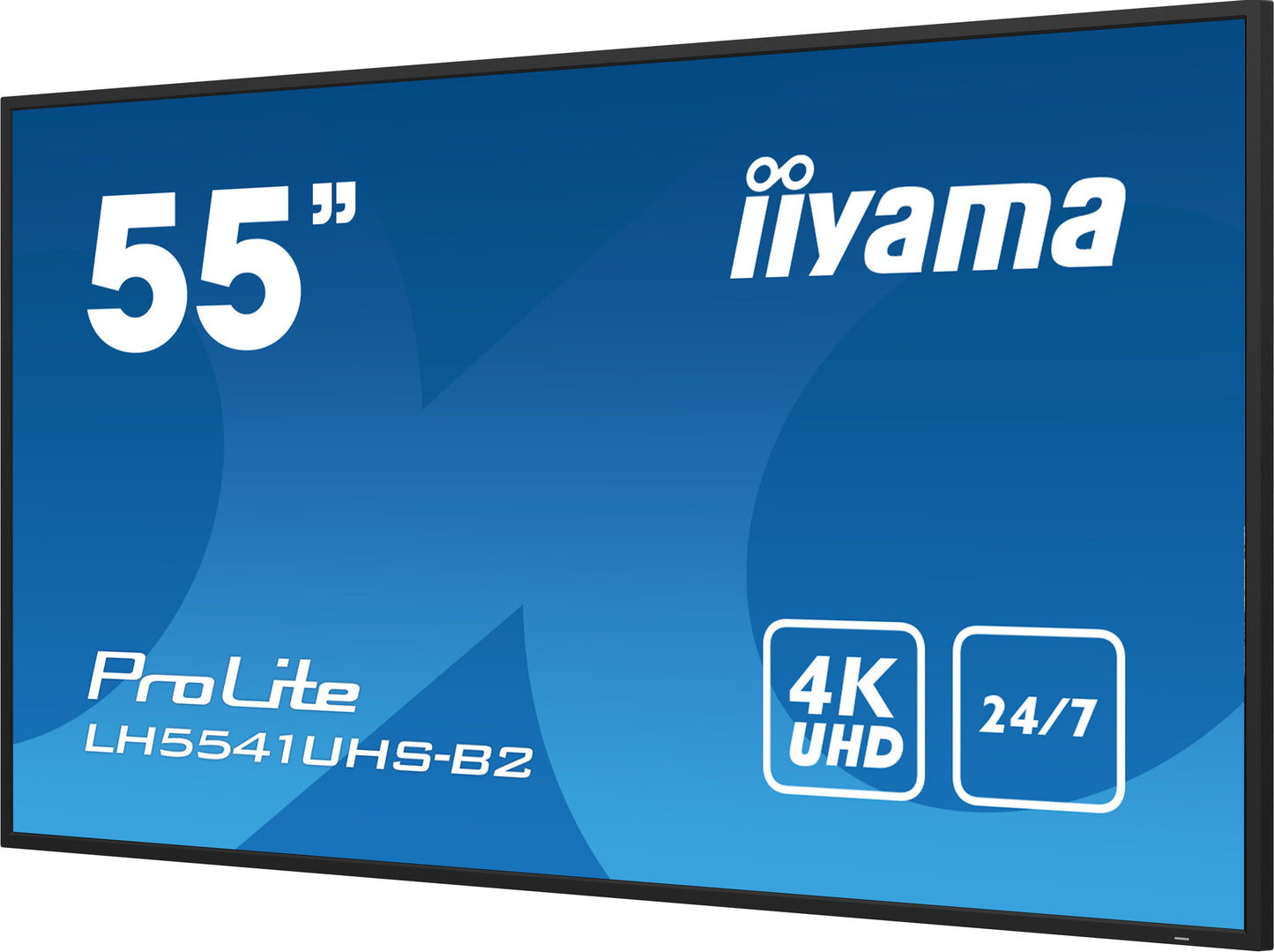 iiyama 55" Professional Digital Signage display with 4K UHD resolution and 24/7 operating time