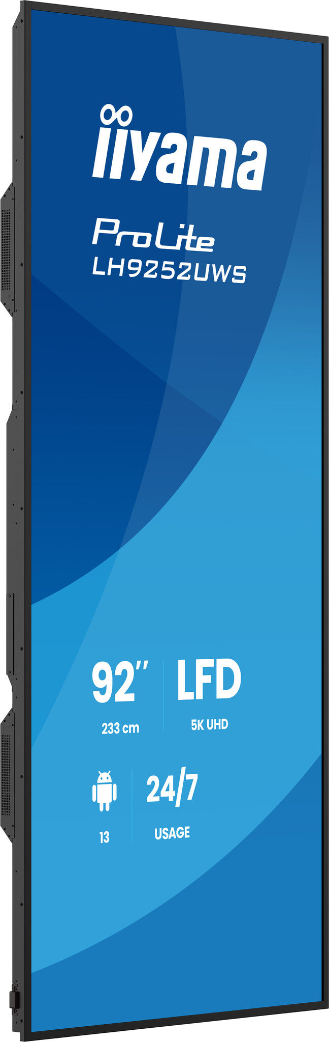 iiyama LH9252UWS-B1AG Signage Display Kiosk design 2.34 m (92") LCD Wi-Fi 500 cd/m² UltraWide 5K HD Black Built-in processor Android 24/7