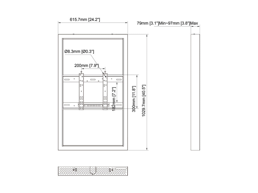 Multibrackets M Pro Series - Enclosure 43" Wall Small Black