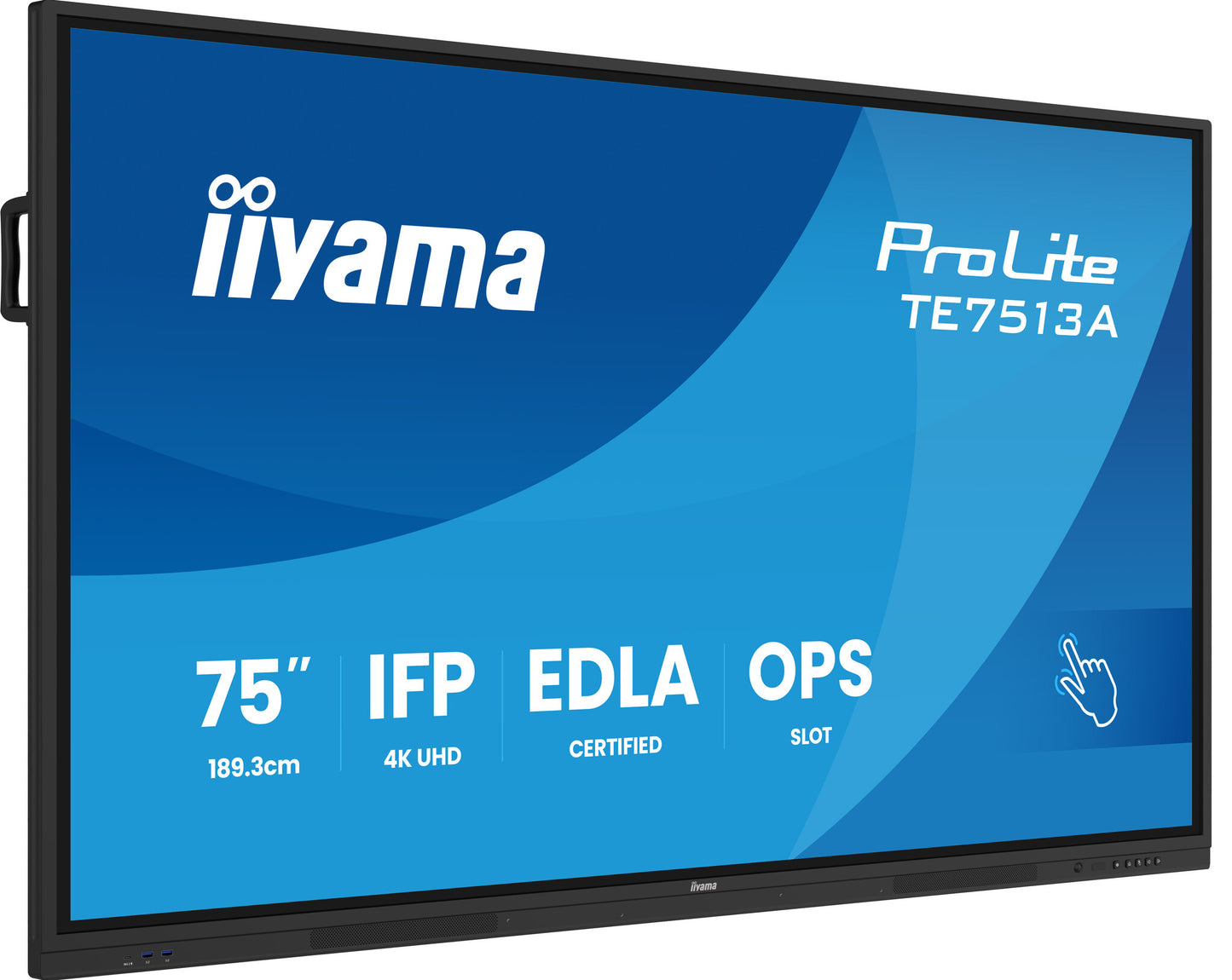 iiyama TE7513A-B3AG Signage Display Interactive flat panel 190.5 cm (75") LCD Wi-Fi 500 cd/m² 4K Ultra HD Black Touchscreen Built-in processor Android 24/7