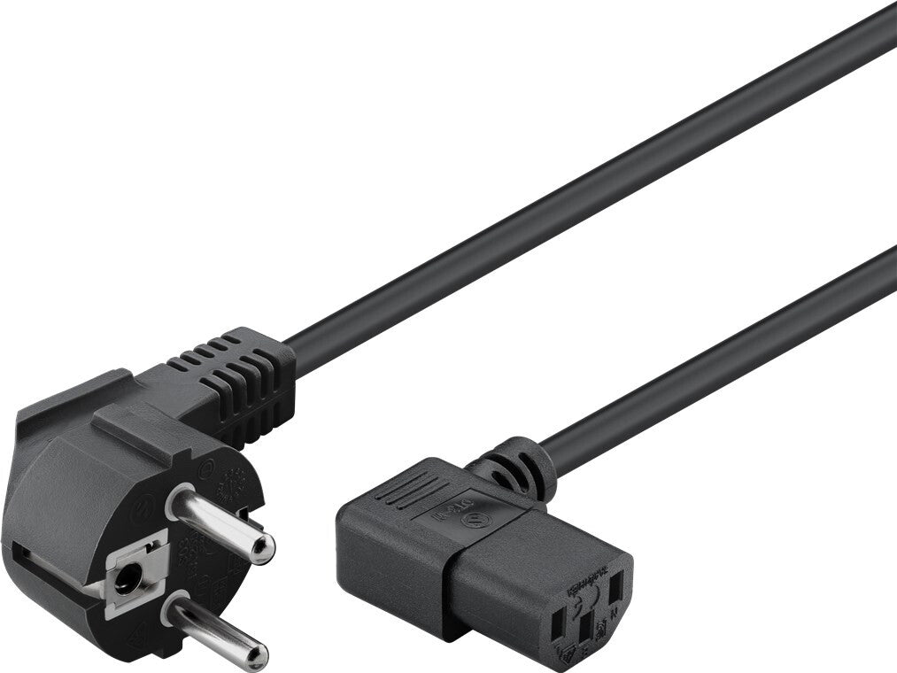 Goobay Angled IEC Cord on Both Sides, 1.8 m, Black