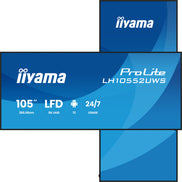 iiyama LH10552UWS-B1AG Signage Display Kiosk design 2.66 m (104.6") Wi-Fi 500 cd/m² UltraWide 5K HD Built-in processor Android 24/7